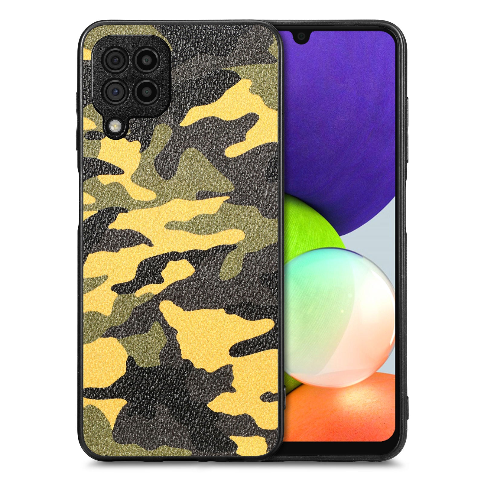 For Samsung Galaxy A22 4G (EU Version) Camouflage Pattern Leather Coated PC TPU Phone Case Cover For Samsung Galaxy A22 4G (EU Version) Camouflage Pattern Leather Coated PC TPU Phone Case Cover